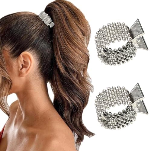 2 Pcs Rhinestone Ponytail Claw Clip Sparkly High Ponytail Clip Hair Clips for Styling Hair Accessories for Women