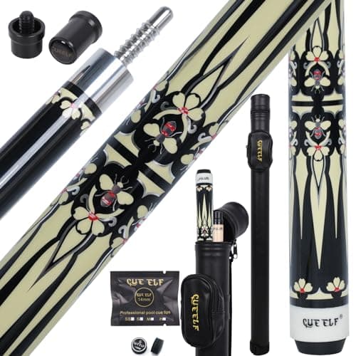CUEELF Pool Cue StickLow Deflection Shaft Billiard Cue Sticks with 1X1 Hard CaseProfessional Billiards Ques Sticks with 13mm Tip1952021 oz Pool Stick Yellow Bee 21 oz