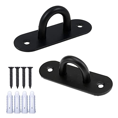 JOMIHONEY Stainless Steel Heavy Duty Ceiling Hooks with Screws and Plastic Anchors, Wall Mount Pad Eye Plate Top Hook Hanging Hardware for Yoga Hammock Swing Boat Sandbag Plant Basket