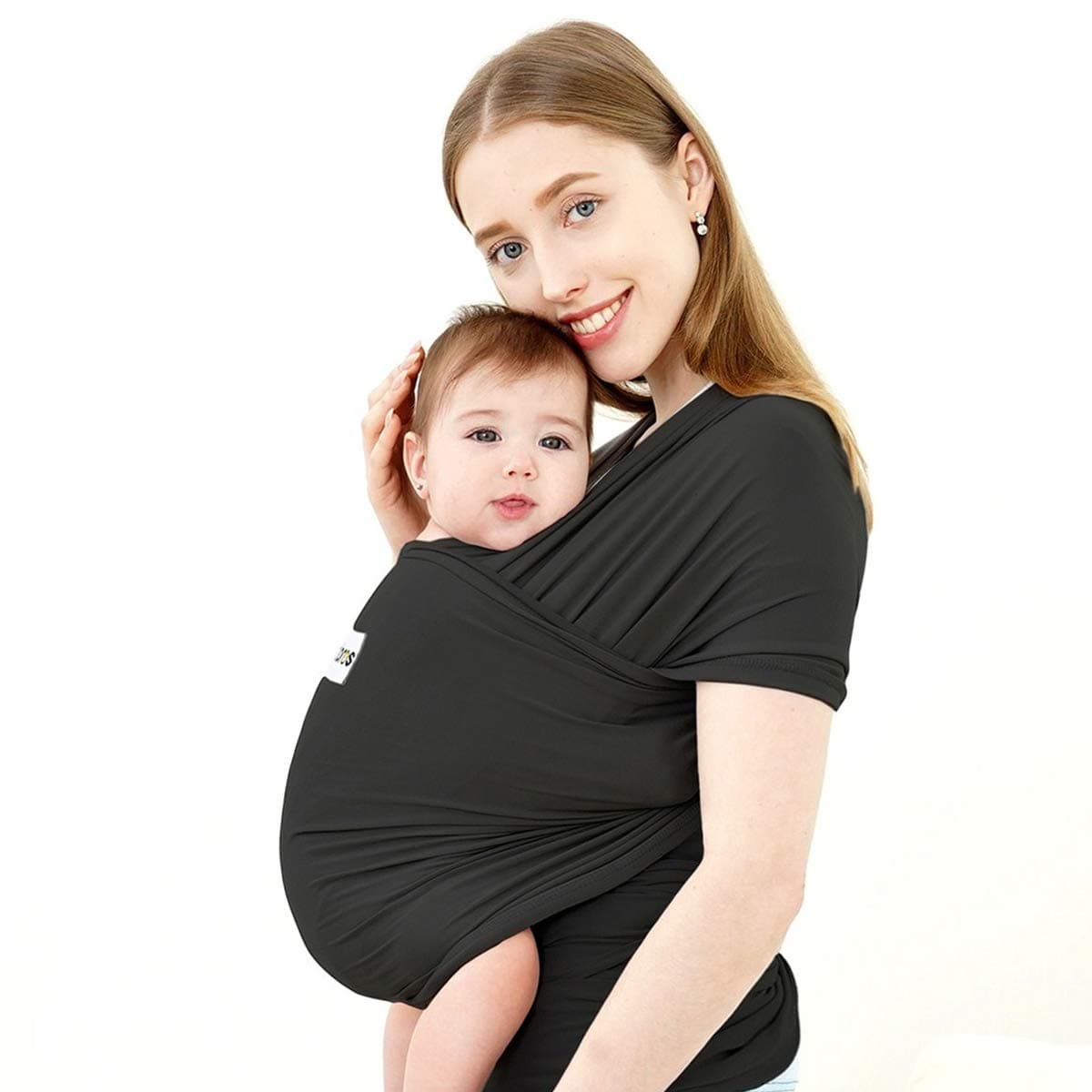 Acrabros Baby Wrap CarrierHands Free Baby Carrier SlingLightweightBreathableSoftnessPerfect for Newborn Infants and Babies Shower GiftBlack