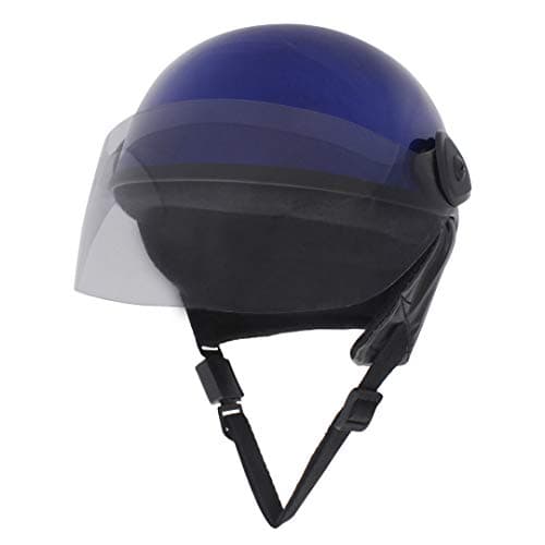 Western Era Half Helmet with Clear Visor for Multi-Purpose || Comfort and Safety || Stylish Enhanced Design || (Small, Blue Glossy) (Non-Motorized)