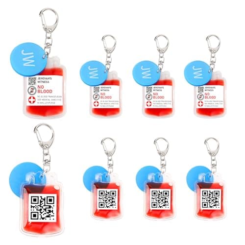 BIZYAC 6 Pcs Jehovah's Witness No Blood Transfusion Key Chain,Ministry Supplies for JW Gifts Bulk,Jehovahs Witnesses Gifts JW Special Convention Accessories
