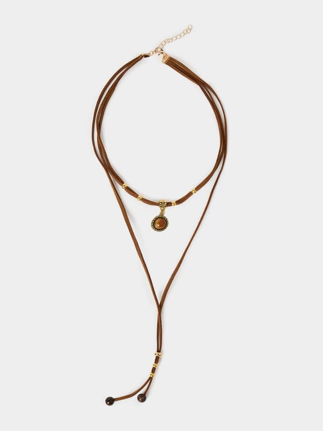 Styli Brown Cord Chocker