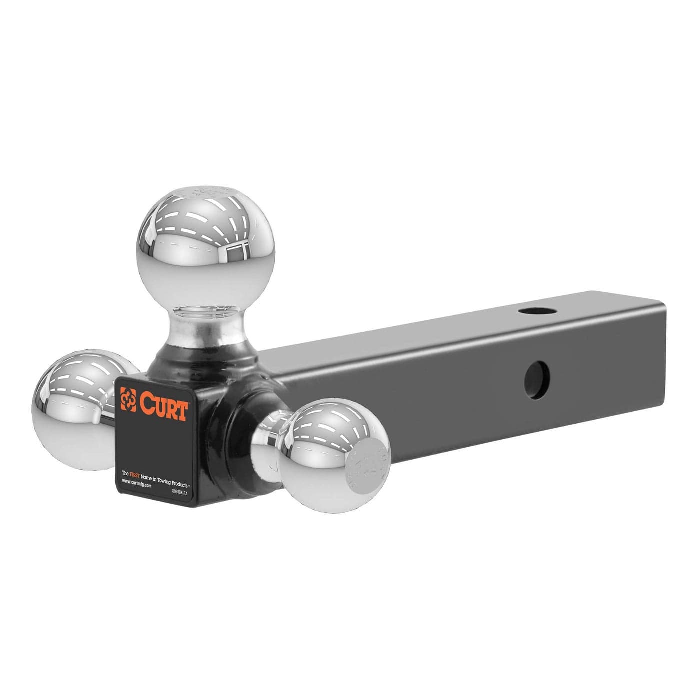 CURT 45001 MultiBall Trailer Hitch Ball Mount 178 2 2516Inch Balls Fits 2Inch Receiver 10000 lbs