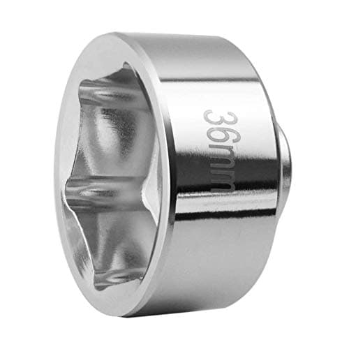 Ibetter 36mm Oil Filter Socket For Some Ford F250,BMW,Mercedes,Mini,VW,Audi,Volvo and Porsche, Low Profile 6-Point Filter Cap Wrench, Heavy Duty 3/8" Drive Removal Tool
