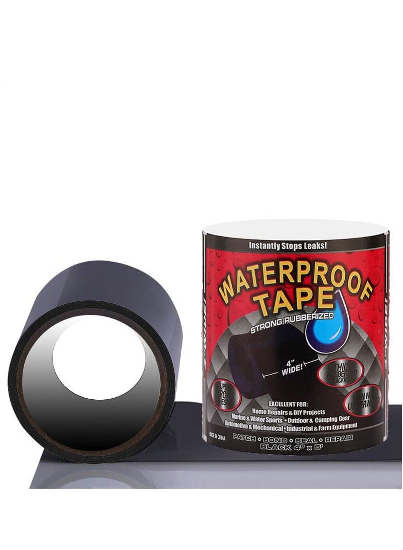 Extremely Strong Waterproof Adhesive Tape, Outdoor and Indoor Roof Repair Tape 10 cm 1.5 m UV Duct Tape Self Welding Tape Black