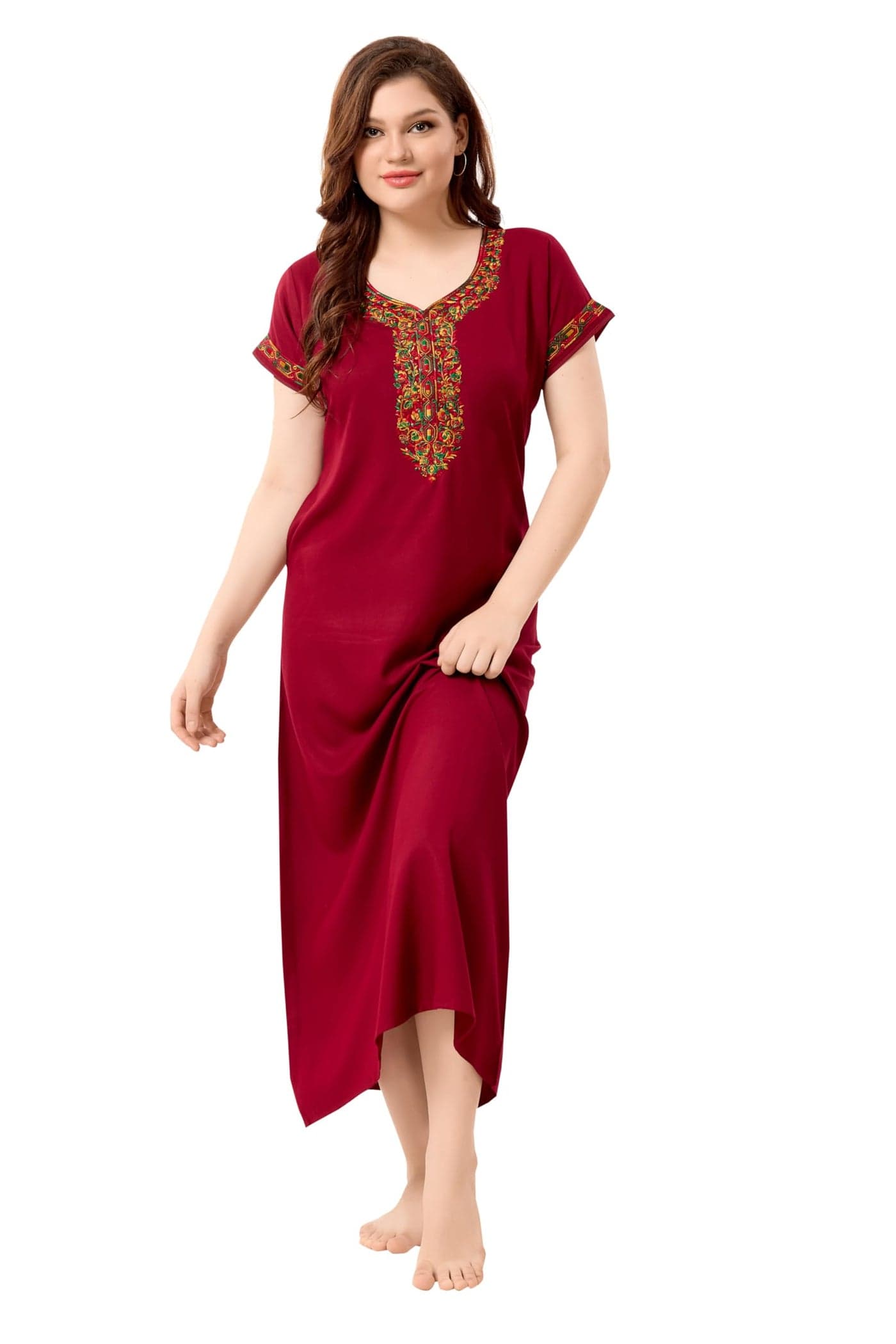 Soulemo Women's Solid Alpine A - Line Nighty (XL - Bust - 48 - Scarlet Red) 1747AXL