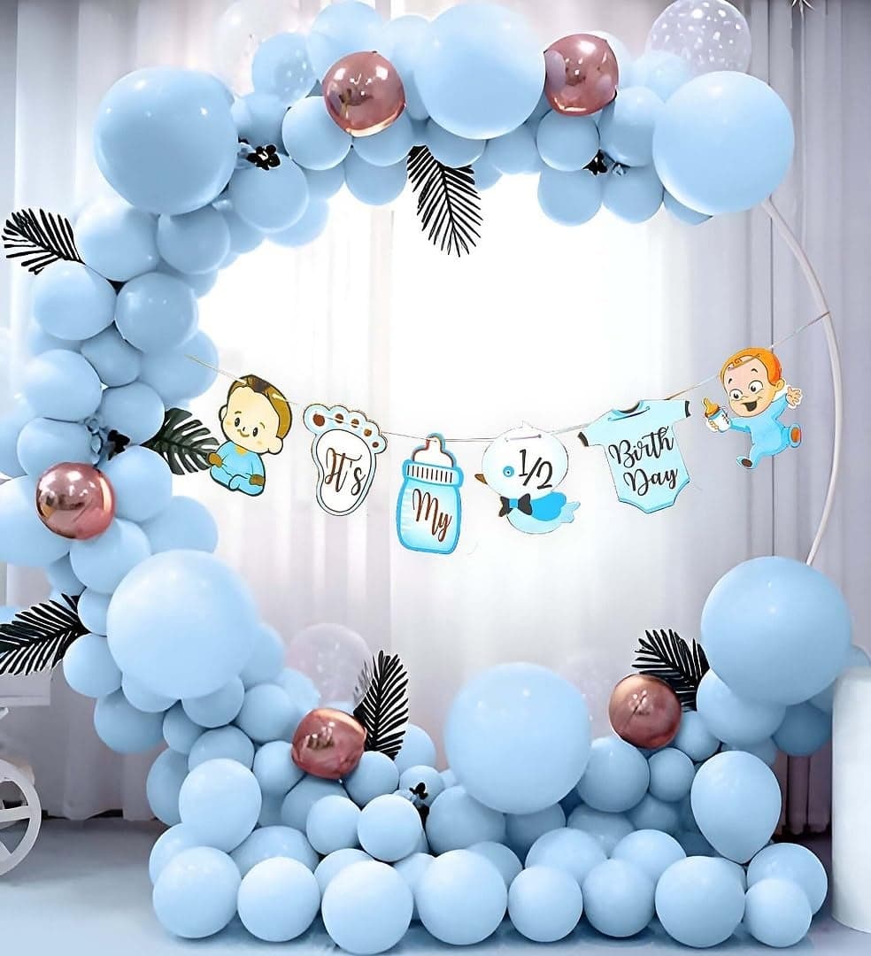 SpecialYou.in It's my half birthday decoration for baby boy with blue balloons| 6 months birthday decoration items for kids, balloons for decoration | balloons for birthday decor - 43 items