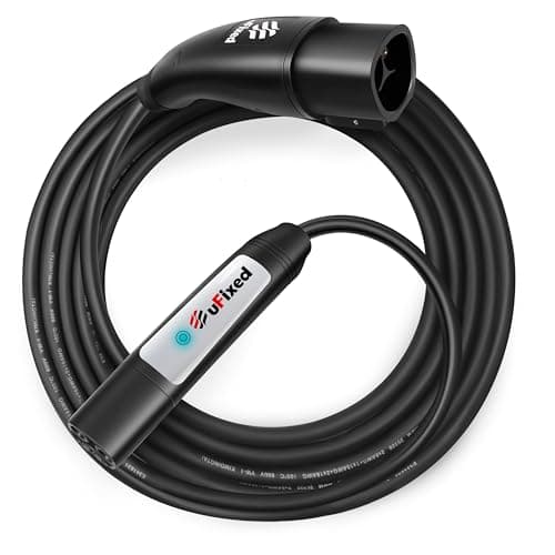 Ufixed Tesla Charger Extension Cable 50A 240V 12KW 20FTHighSpeed ChargingOverload ProtectionOneTouch UnlockPortable Carry Bag