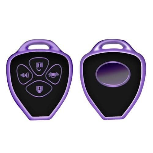YALNORVA for Toyota Key Fob Cover TPU Key Fob Case Cover Fits for Toyota Camry Corolla Venza RAV4 4Runner Avalon Cruiser Hilux Highlander Car Accessories Smart Key Holder Purple Black