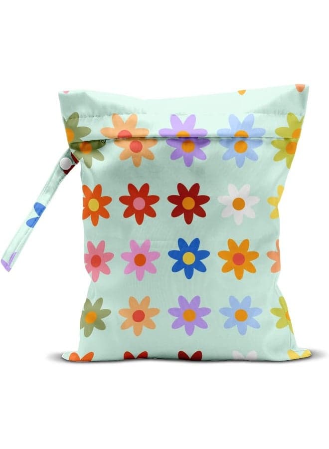 zcyxuuw Wet Bag, Wet Dry Bag for Swimsuit, Travel, Beach, Pool, Stroller, Diapers, Dirty Yoga Gym Clothes, Toiletries, Makeup Bag, Waterproof Reusable Cute Daisy Floral Flower