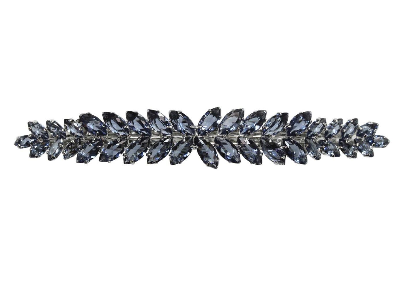 Faship Gorgeous Navy Blue CZ Crystal floral Hair Barrette