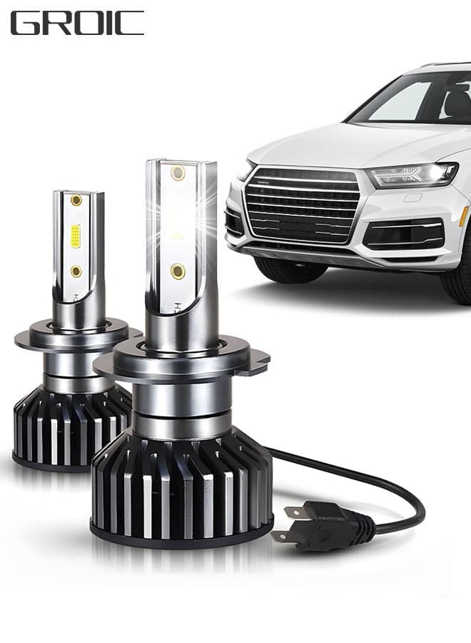 2 Pack H7 LED Headlight Bulbs 360° Adjustable High and Low Beam Conversion Kit 6500K Bright White LED Super Bright Replacement Plug-N-Play