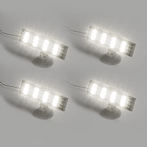 TEDDOO 4PCS Building Block LED Spotlight USB Interface with High Brightness 160mAs Power Supply Suitable for Large Models External Lighting Contour DIY Kit Compatible with Lego White Light
