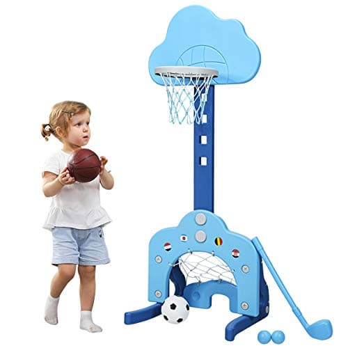 Costzon Kids Basketball Hoop Height Adjustable 39FT 52FT Basketball Goal for Kids Portable Mini Basketball Set Indoor Outdoor Toddler Basketball Hoop Gift for Boys Girls