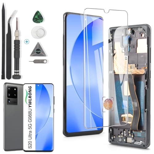 OLED for Samsung Galaxy S20 Ultra 5G Screen Replacement for Samsung S20 Ultra 5G G988 G988U G988U1 G9880 LCD Display Touch Screen Digitizer Assembly with Tools (Support Fingerprint ,Black Frame)