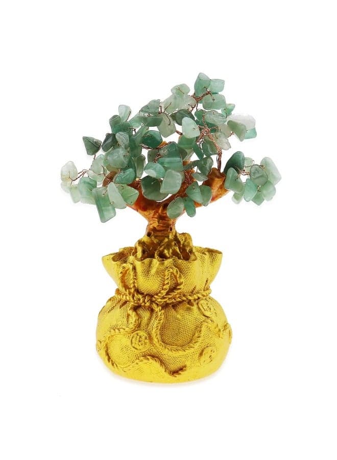 Yellow Green Feng Shui Money Luck Stone Tree Crystal Art Decoration Office Living Room Good Luck Best Gift Green