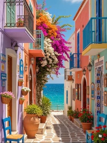 WUSARPLY Seaside Scenery Diamond Painting Kits for Adults Landscape Diamond Art Kits Full Drill Diamond Dots Paint with Diamonds Gem Arts and Crafts for Beginner Home Wall Decor