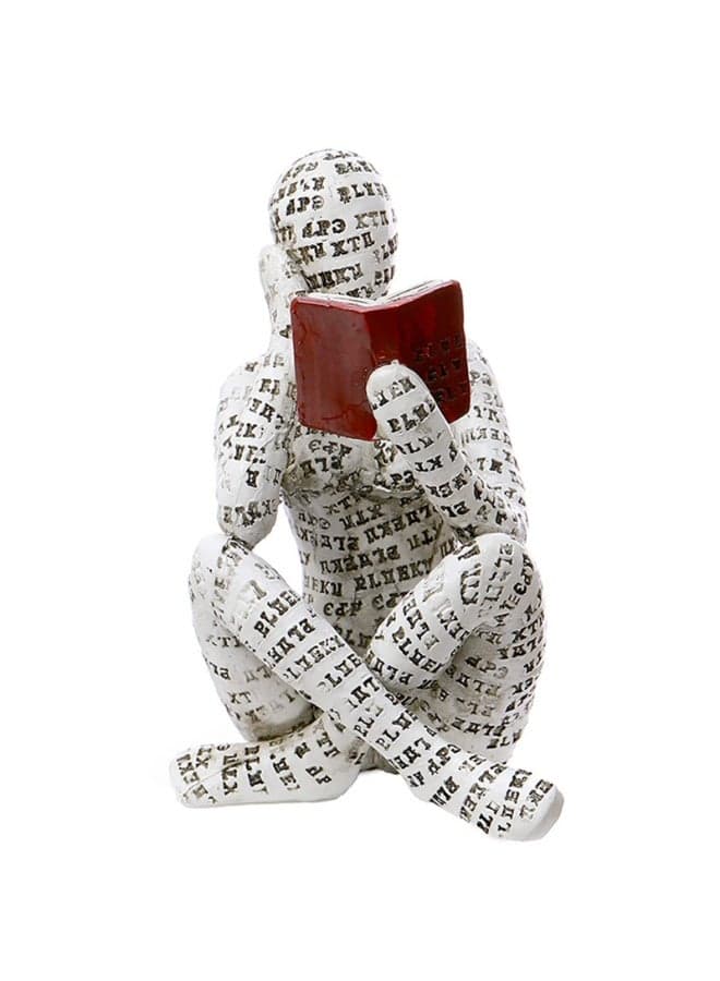 Home Decor Pulp Reading Women Thinker Statue Aesthetic Sculpture Room Decor Modern Abstract Decoration on Shelf Table Desk for Living Room Office Bedroom,7x6.5x11cm