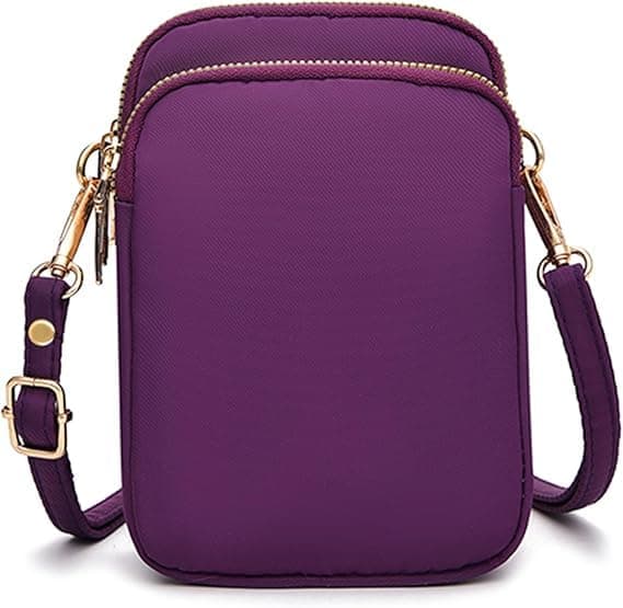 ketmart Womens Small Crossbody Cell Phone Bag , Mini Over Shoulder Handbag Purse With Crossbody Cell Phone Purse Holder Wallet(Color_Purpal), Purple