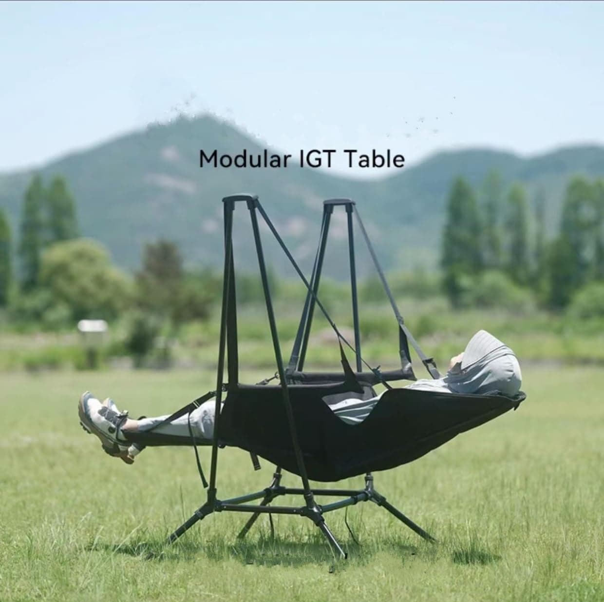 GLIVE LABEL Portable Swing Chairs Camping Chair Swinging Foldable Single Seater Swing Chair Hammock Beautiful Swing with Powder Coated Stand Folding Rocking Chair for Outdoor Beach Lawn