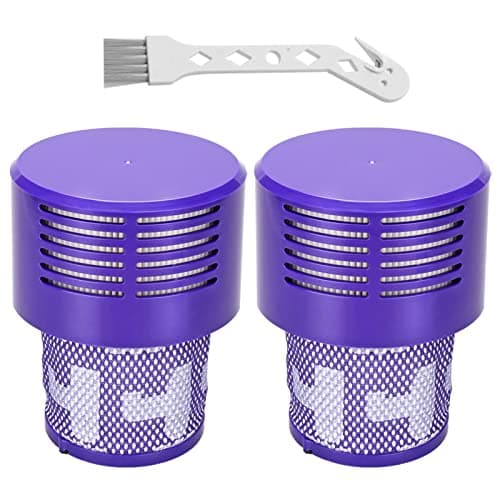 LhhTing 2 Pack V10 Filters Replacement for Dyson V10 Cyclone Series, V10 Absolute, V10 Animal, V10 Total Clean, SV12, Replace Part No. 969082-01, V10 Filters & 1 Clean Brush