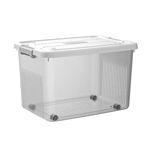 KREPS® Plastic Storage With Latching Lids Stackable Storage Containers For Organizing, Large Storage Box For Bedroom, Classroom, Kitchen, Garage, Office. (TRANSPARENT, X-LARGE - 18 X 12.5 X 9.5 INCH)