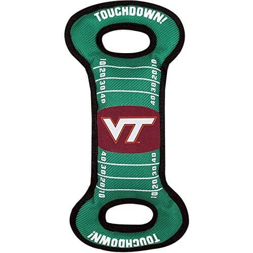 NCAA Football Field Dog Toy with Squeaker Virginia TECH Hokies for Tug Toss and Fetch Tough Durable PET Toy