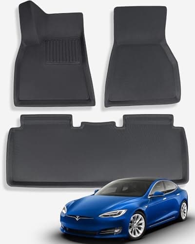 TAPTES for Tesla Model S Floor Mats 2019 2018 2017 2016 2015 Premium All Weather AntiSlip Waterproof Floor Liners Car Interior Accessories Compatible for Model S 20152019 3 PiecesSet