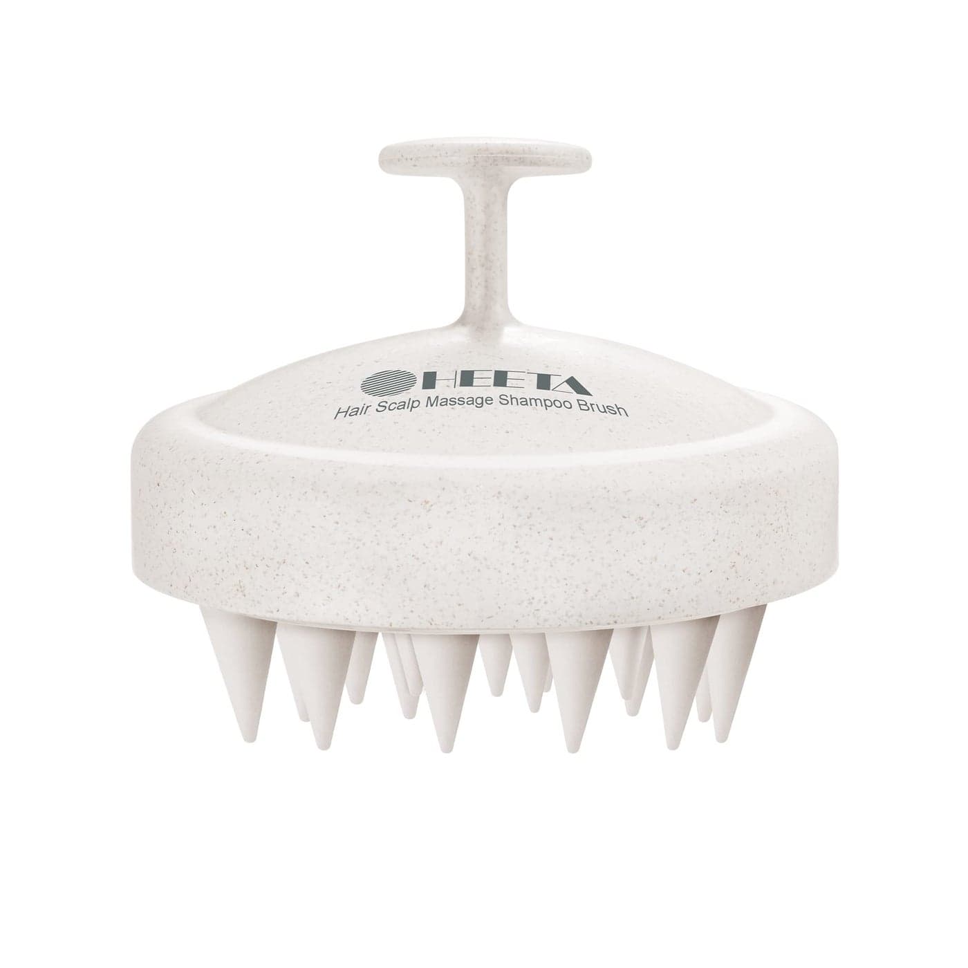 HEETA Scalp Massager Hair Growth Soft Silicone Scalp Scrubber Shampoo Brush for Exfoliation Dandruff Removal Head Massage Stress Relax Wet Dry Use for Thick Thin Hair Care Wheat Straw Beige