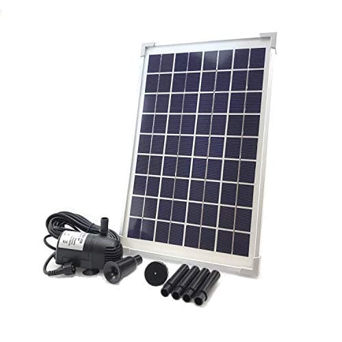 10W Solar Water Pump KIT DC Brushless Submersible Water Pump 186 GpH with 18V 10W Solar Panel for Solar Fountain Fish Pond and Aquarium No Backup Battery