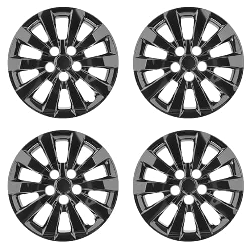 WEISIGAO Wheel Hubcaps Compatible with Nissan Leaf 2011-2025 ;Nissan SENTRA 2013-2019,16 inch Factory Steel Wheel Covers;Set of 4 Packs;Glossy Black