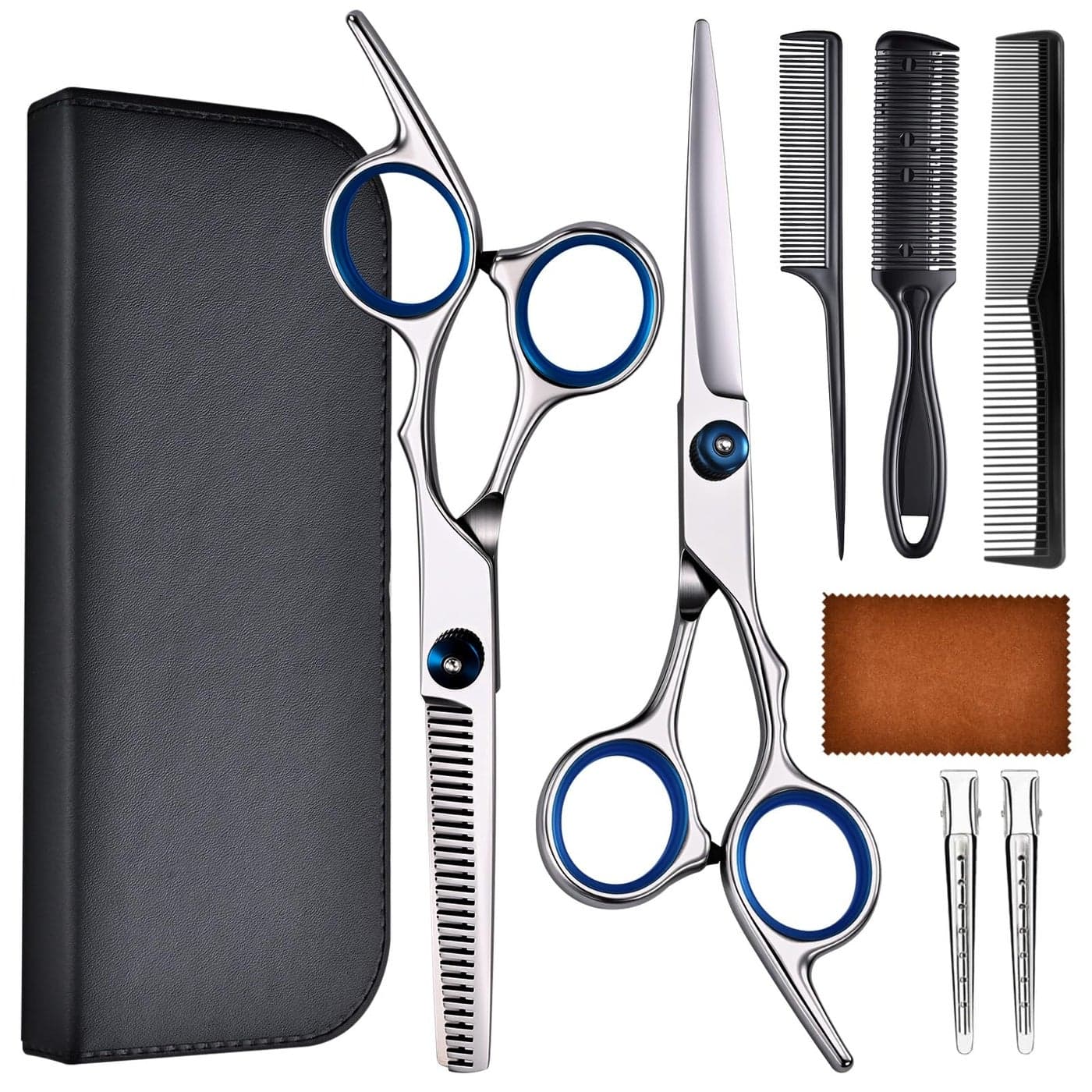 YUQGAOP Hair Cutting Scissors Set Professional Stainless Cutting Hair Scissors Barber Hair Cutting Scissors Thinning Shears Sharp Blades Hairdresser Haircut for WomenMenkids LFJ1234