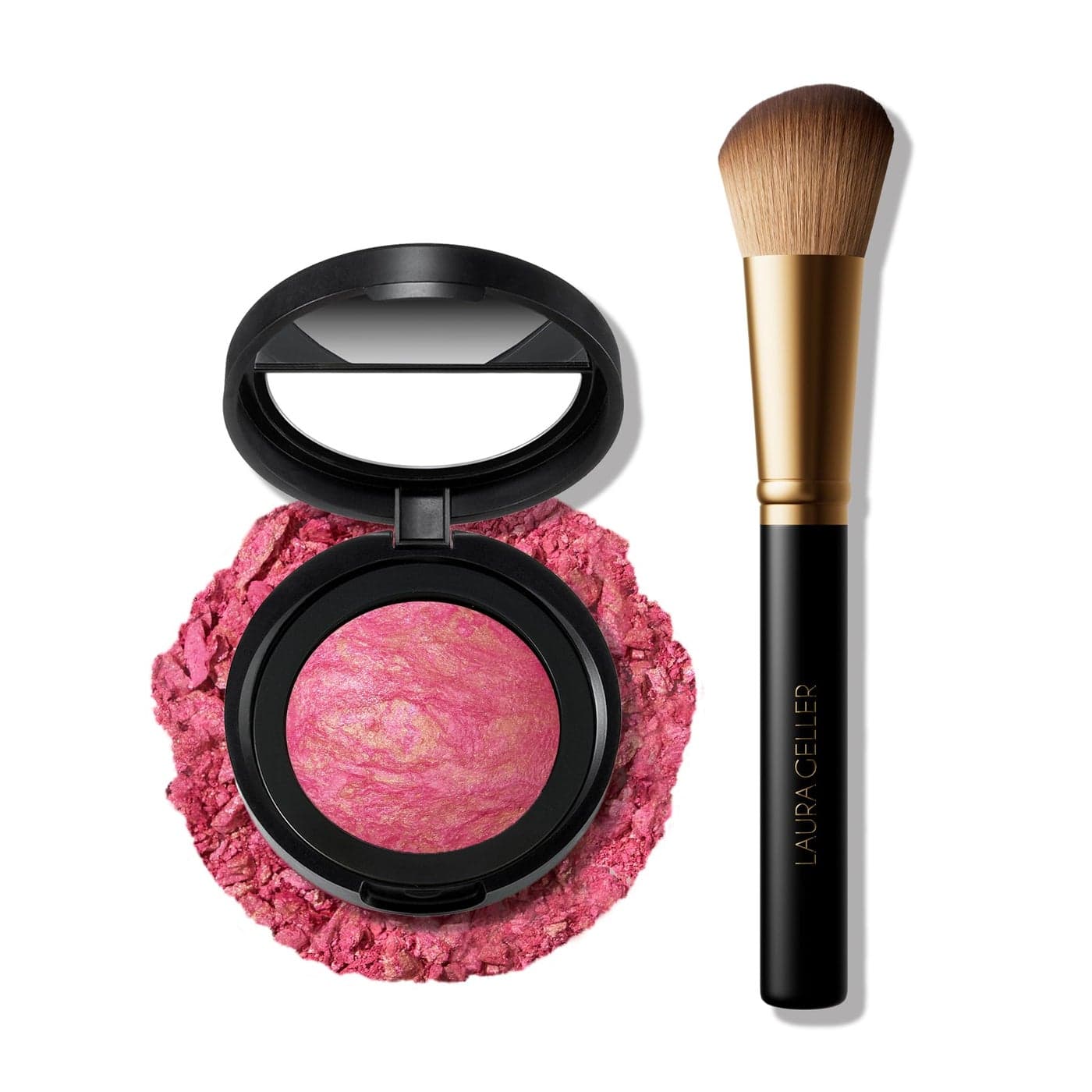 LAURA GELLER NEW YORK Baked BlushnBrighten Marbleized Blush Angled Brush 07 Sunlit Rose 47mm