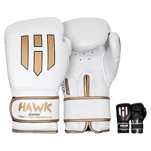 Hawk Sports Boxing Gloves for Men and Women, Comfy Boxing Training Gloves with Foam Padding for Throwing Power Punches with Confidence, Heavy Bag Boxing Gloves for Training and Sparring White / 12 OZ