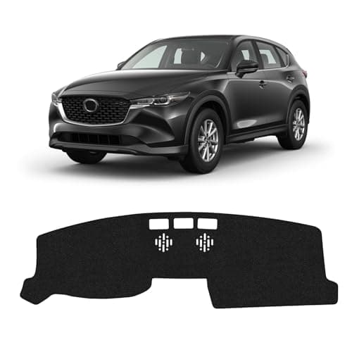 KUST Dash Cover for Mazda CX-5 CX5 2017-2024 2025 2026 (Without HUD) Polyester Non-Slip Center Console Dash Cover Interior Accessories for Mazda CX5 Sunshade No Glare Black
