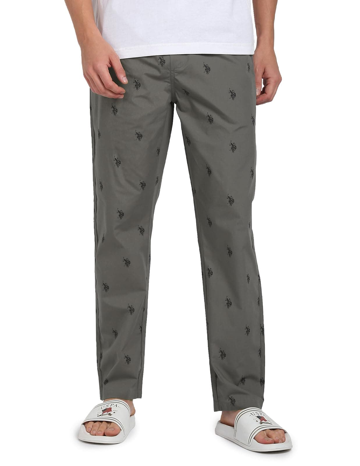 US Polo Association Men's Cotton Pyjama Bottom (8907538106414_I506-010-RR_Medium_Grey)