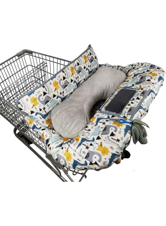 Shopping Cart Cover for Baby/Toddler, Cozy High Chair Cover, with removable seat positioner, Dinosaur