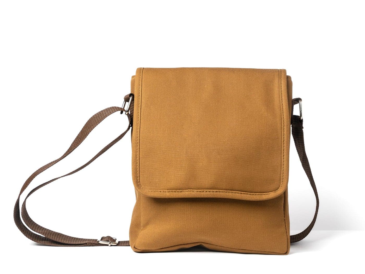 THE BLING GLOBAL Canvas Sling Bag with Adjustable Strap Cross Body Travel Office Business Satchel Messenger One Side Shoulder Bag for Men & Women - Brown