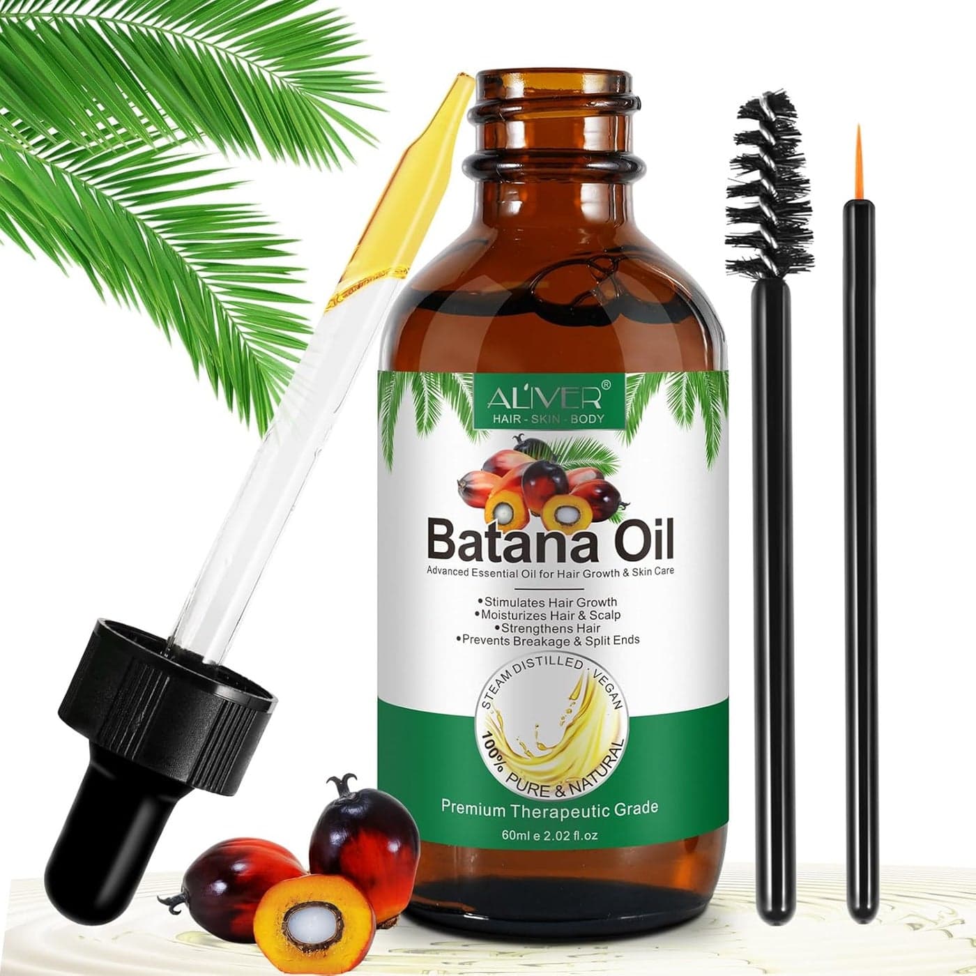 Dvoevivh Batana Oil for Hair Growth Pure Natural and Cold Pressed Hair Oil for Hydrating Repairing Dry Damaged Hair Skin Care Face Body