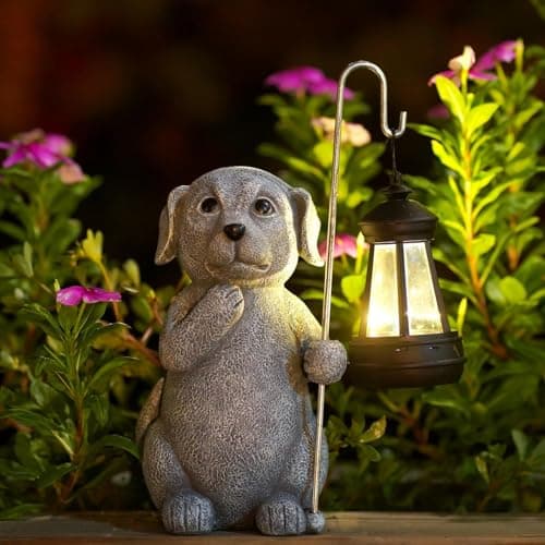 Qeeman Garden Decor Statues: Mothers Day Birthday Gifts for Mom Grandma Women Sister Wife Lady Lover - Front Patio Balcony Yard Art Lawn Ornaments Porch Outdoor Outside Decorations (Dog)