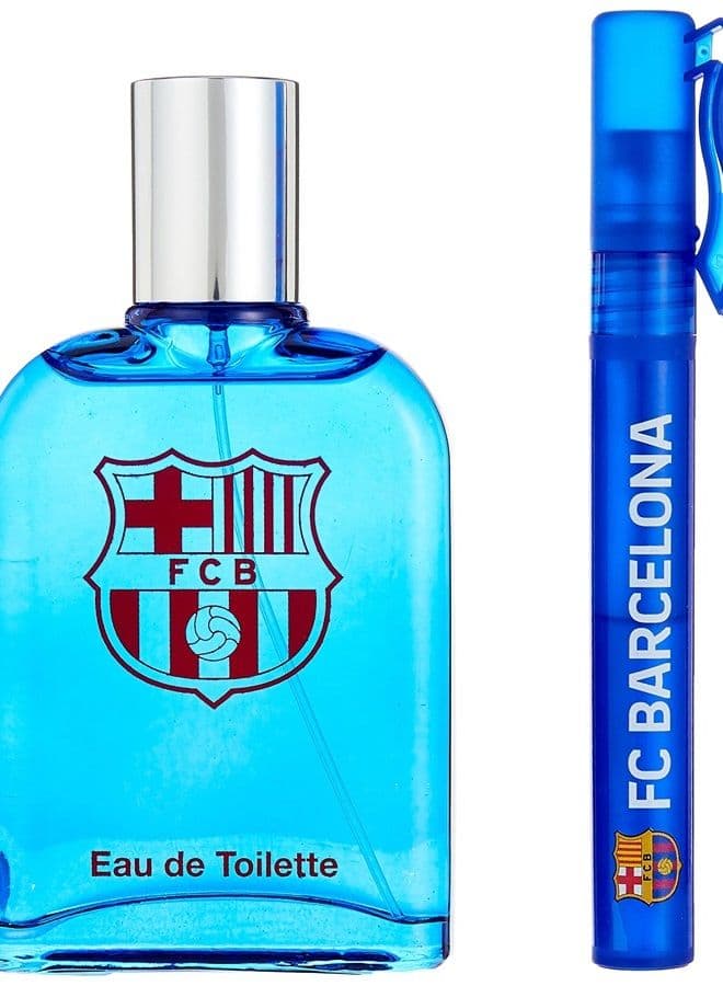 , Barca, FCB, Fragrance, Set, for Men, Eau De Toilette, EDT, 3.4oz, 100ml, Cologne, Spray, Fragrance Spray Pen, and Collectible FCB Case, Made in Spain, by Air Val International
