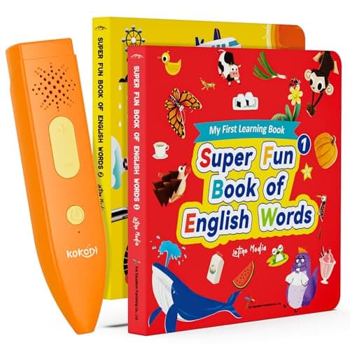 KOKODI Talking Pen Books Sets Interactive Audio Sound Books Kids Learning Electronic Toys for Toddlers Kids Autism Sensory Games Early Educational Gifts Birthday Gifts for Boys Girls Age 2 3 4 5