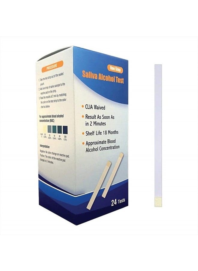Saliva Alcohol Test Strip, High Accurate Home Test, Result in 2 Minutes - 25 Tests