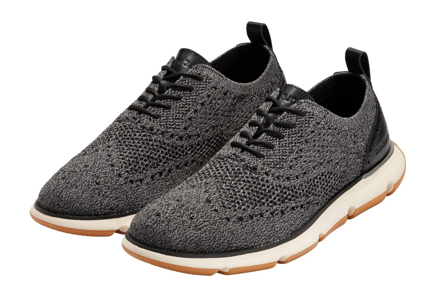 Cole Haan 4.Zerogrand Stitchlite Men's Oxford Shoes, Lightweight Breathable Knit, Modern Casual Style, Lace-Up Design, Black Twisted Knit - 10