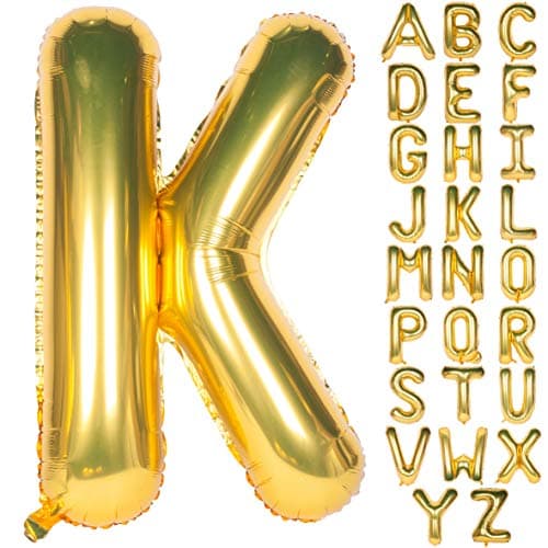 Letter Balloons 40 Inch Giant Jumbo Helium Foil Mylar for Party Decorations Gold K
