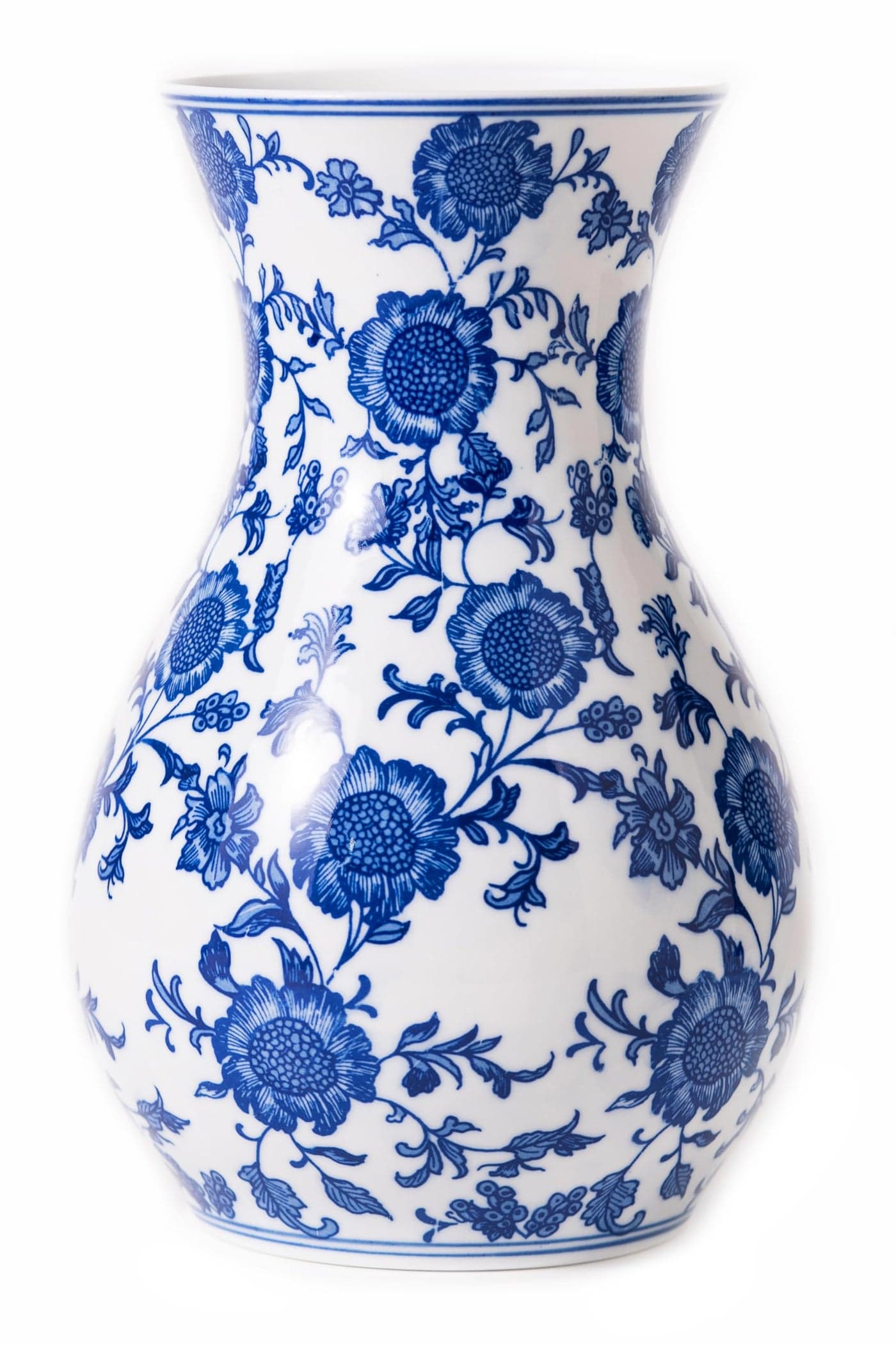 GaLouRo Blue and White Vase, Blue Sunflower Pattern Vase, Chinoiserie Vase, Blue and White Ginger Jar Vase for Home Decor,Flower Vase, Blue and White Porcelain Décor,11" H