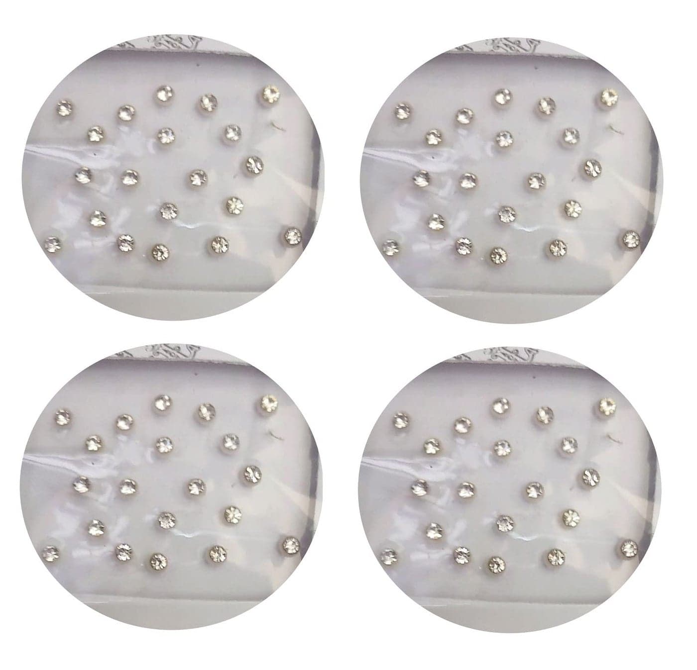 DeLegarde Small White Diamond Cut Tiny Rhinestone Bindi Wedding Makeup for Girls Kids Women