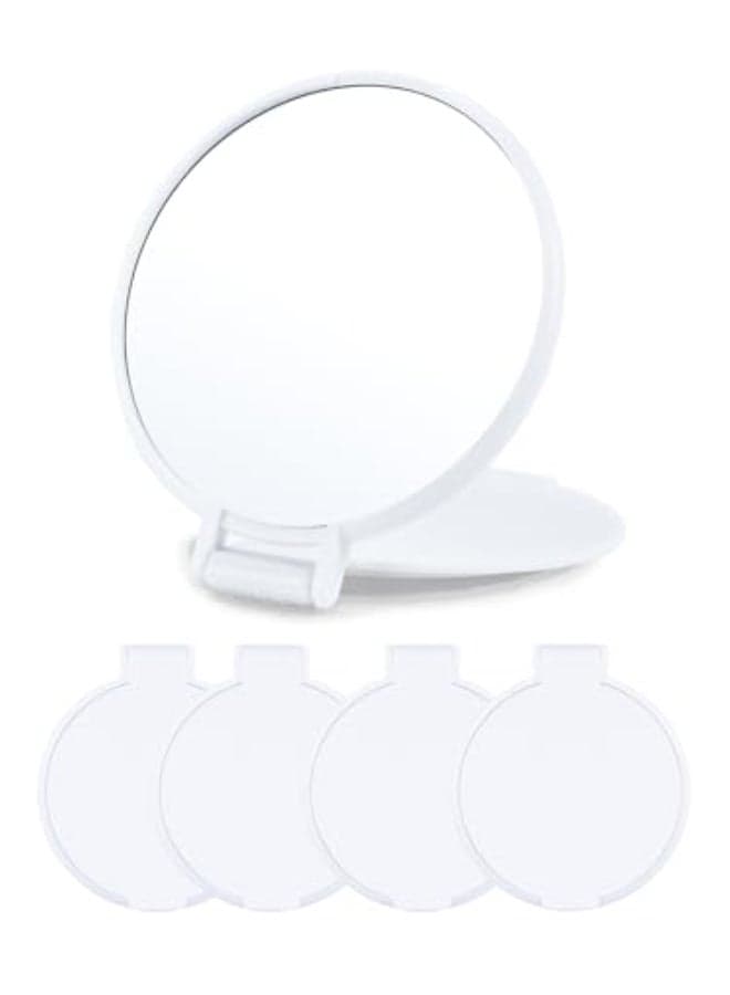 Qislee Compact Mirror Bulk Round Makeup Mirror for Purse Set of 4 White