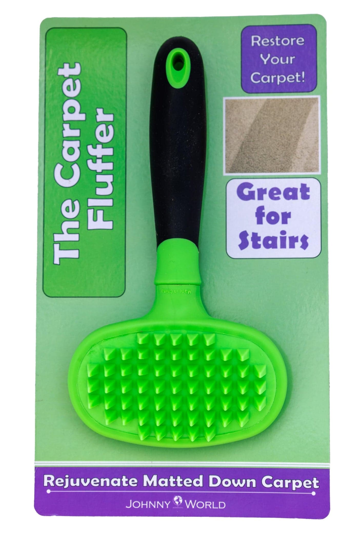 The Carpet Fluffer by Johnny World Products Revitalize Matted Carpets and Rugs Instantly Handheld EasytoUse Tool for HighTraffic Areas Stairs and Pet Hair Removal